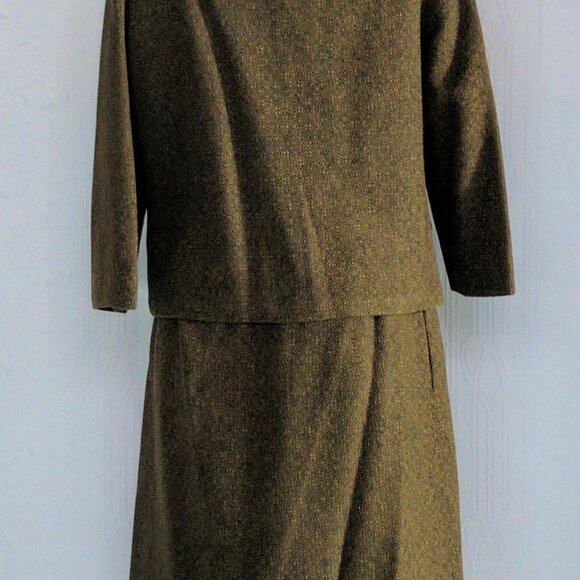 Vogue couturier design 60's green tweed suit small/medium, cropped jacket - Picture 4 of 4